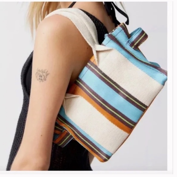 ⭐️ BDG Serena Mesh Striped Chic Hipster Hippie Artsy Modern Hip Mini Tote Bag - Picture 2 of 7